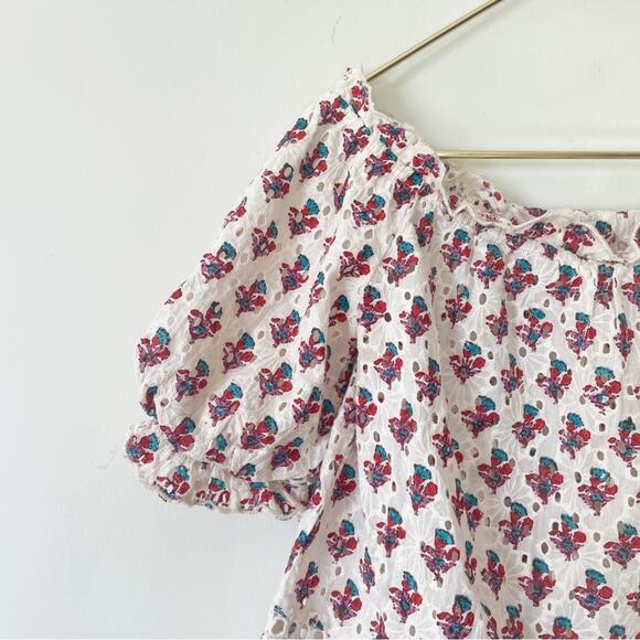 Saylor Renada Floral Eyelet Tassel Halter Off The Shoulder Top S - Picture 7 of 12